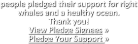 people pledged their support for right whales and a healthy ocean. Thank you! View Pledge Signees » Pledge Your Support »